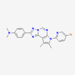 4-[7-(5-bromopyridin-2-yl)-8,9-dimethyl-7H-pyrrolo[3,2-e][1,2,4]triazolo[1,5-c]pyrimidin-2-yl]-N,N-dimethylaniline