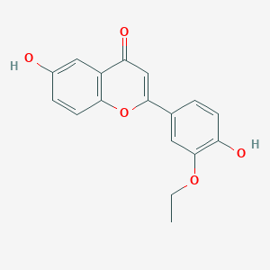 molecular formula C17H14O5 B10863233 2-(3-Ethoxy-4-hydroxyphenyl)-6-hydroxychromen-4-one 