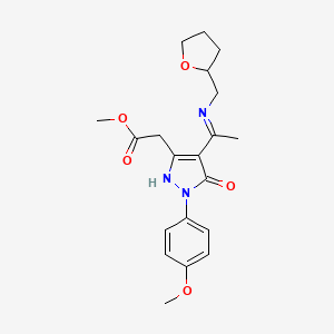 methyl [(4Z)-1-(4-methoxyphenyl)-5-oxo-4-{1-[(tetrahydrofuran-2-ylmethyl)amino]ethylidene}-4,5-dihydro-1H-pyrazol-3-yl]acetate