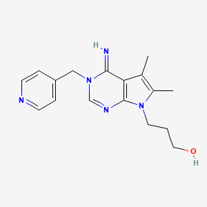 3-[4-imino-5,6-dimethyl-3-(pyridin-4-ylmethyl)-3,4-dihydro-7H-pyrrolo[2,3-d]pyrimidin-7-yl]propan-1-ol