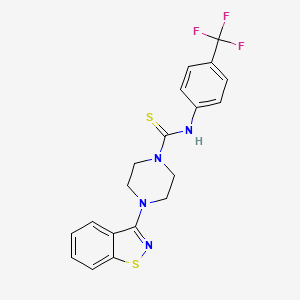 4-(1,2-benzothiazol-3-yl)-N-[4-(trifluoromethyl)phenyl]piperazine-1-carbothioamide