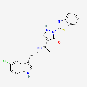 (4Z)-2-(1,3-benzothiazol-2-yl)-4-(1-{[2-(5-chloro-1H-indol-3-yl)ethyl]amino}ethylidene)-5-methyl-2,4-dihydro-3H-pyrazol-3-one