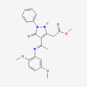 methyl [(4Z)-4-{1-[(2,5-dimethoxyphenyl)amino]ethylidene}-5-oxo-1-phenyl-4,5-dihydro-1H-pyrazol-3-yl]acetate