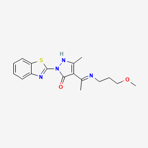 (4Z)-2-(1,3-benzothiazol-2-yl)-4-{1-[(3-methoxypropyl)amino]ethylidene}-5-methyl-2,4-dihydro-3H-pyrazol-3-one