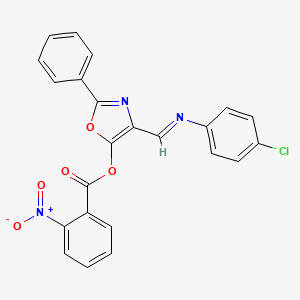 4-{(E)-[(4-chlorophenyl)imino]methyl}-2-phenyl-1,3-oxazol-5-yl 2-nitrobenzoate