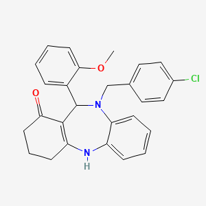 10-(4-chlorobenzyl)-11-(2-methoxyphenyl)-2,3,4,5,10,11-hexahydro-1H-dibenzo[b,e][1,4]diazepin-1-one