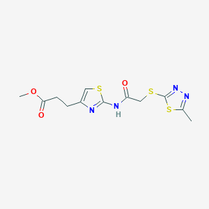 Methyl 3-[2-({[(5-methyl-1,3,4-thiadiazol-2-yl)sulfanyl]acetyl}amino)-1,3-thiazol-4-yl]propanoate