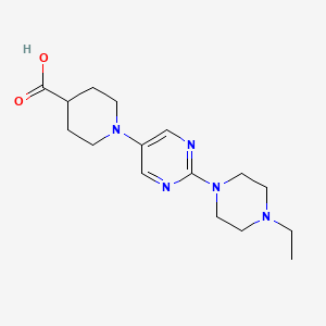 1-[2-(4-Ethylpiperazin-1-yl)pyrimidin-5-yl]piperidine-4-carboxylic acid hydrochloride