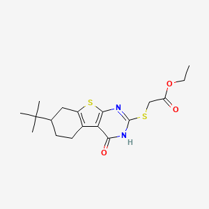 Ethyl [(7-tert-butyl-4-oxo-3,4,5,6,7,8-hexahydro[1]benzothieno[2,3-d]pyrimidin-2-yl)sulfanyl]acetate