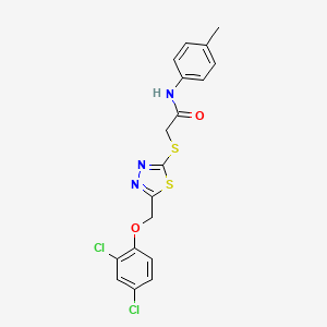 2-({5-[(2,4-dichlorophenoxy)methyl]-1,3,4-thiadiazol-2-yl}sulfanyl)-N-(4-methylphenyl)acetamide