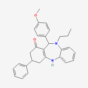 11-(4-methoxyphenyl)-3-phenyl-10-propyl-2,3,4,5,10,11-hexahydro-1H-dibenzo[b,e][1,4]diazepin-1-one