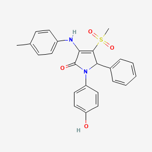 molecular formula C24H22N2O4S B10863398 1-(4-hydroxyphenyl)-3-[(4-methylphenyl)amino]-4-(methylsulfonyl)-5-phenyl-1,5-dihydro-2H-pyrrol-2-one 