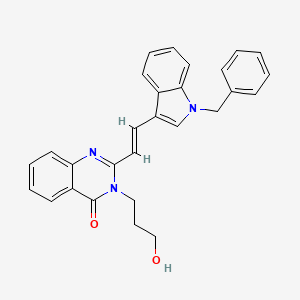 molecular formula C28H25N3O2 B10863419 2-[(E)-2-(1-benzyl-1H-indol-3-yl)ethenyl]-3-(3-hydroxypropyl)quinazolin-4(3H)-one 