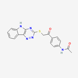 N-{4-[(5H-[1,2,4]triazino[5,6-b]indol-3-ylsulfanyl)acetyl]phenyl}acetamide