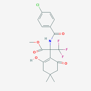 Methyl 2-{[(4-chlorophenyl)carbonyl]amino}-3,3,3-trifluoro-2-(2-hydroxy-4,4-dimethyl-6-oxocyclohex-1-en-1-yl)propanoate