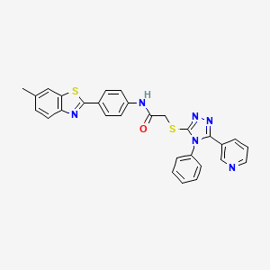 N-[4-(6-methyl-1,3-benzothiazol-2-yl)phenyl]-2-{[4-phenyl-5-(pyridin-3-yl)-4H-1,2,4-triazol-3-yl]sulfanyl}acetamide