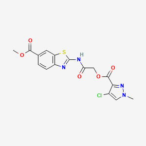 methyl 2-[({[(4-chloro-1-methyl-1H-pyrazol-3-yl)carbonyl]oxy}acetyl)amino]-1,3-benzothiazole-6-carboxylate