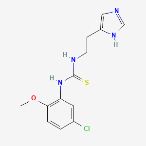 molecular formula C13H15ClN4OS B10863448 1-(5-chloro-2-methoxyphenyl)-3-[2-(1H-imidazol-4-yl)ethyl]thiourea 