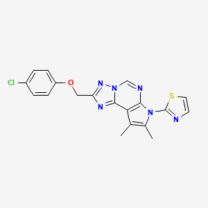 molecular formula C19H15ClN6OS B10863469 2-[(4-chlorophenoxy)methyl]-8,9-dimethyl-7-(1,3-thiazol-2-yl)-7H-pyrrolo[3,2-e][1,2,4]triazolo[1,5-c]pyrimidine 