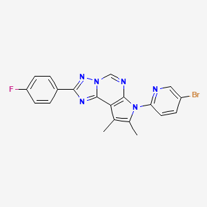 molecular formula C20H14BrFN6 B10863483 7-(5-Bromo-2-pyridyl)-2-(4-fluorophenyl)-8,9-dimethyl-7H-pyrrolo[3,2-E][1,2,4]triazolo[1,5-C]pyrimidine 