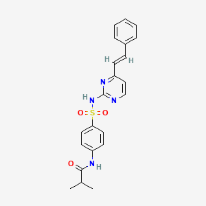 2-methyl-N-[4-({4-[(E)-2-phenylethenyl]pyrimidin-2-yl}sulfamoyl)phenyl]propanamide