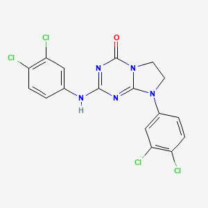 molecular formula C17H11Cl4N5O B10863492 8-(3,4-dichlorophenyl)-2-[(3,4-dichlorophenyl)amino]-7,8-dihydroimidazo[1,2-a][1,3,5]triazin-4(6H)-one 