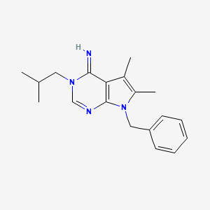 molecular formula C19H24N4 B10863498 7-benzyl-5,6-dimethyl-3-(2-methylpropyl)-3,7-dihydro-4H-pyrrolo[2,3-d]pyrimidin-4-imine 