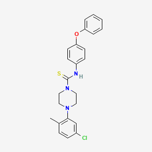 molecular formula C24H24ClN3OS B10863526 4-(5-chloro-2-methylphenyl)-N-(4-phenoxyphenyl)piperazine-1-carbothioamide 