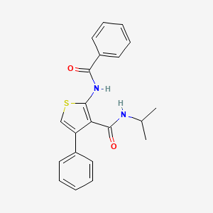 molecular formula C21H20N2O2S B10863529 4-phenyl-2-[(phenylcarbonyl)amino]-N-(propan-2-yl)thiophene-3-carboxamide 