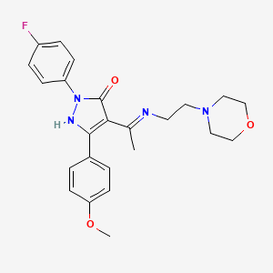 (4Z)-2-(4-fluorophenyl)-5-(4-methoxyphenyl)-4-(1-{[2-(morpholin-4-yl)ethyl]amino}ethylidene)-2,4-dihydro-3H-pyrazol-3-one