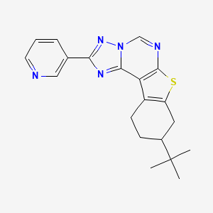 molecular formula C20H21N5S B10863595 9-(Tert-butyl)-2-(3-pyridyl)-8,9,10,11-tetrahydro[1]benzothieno[3,2-E][1,2,4]triazolo[1,5-C]pyrimidine 