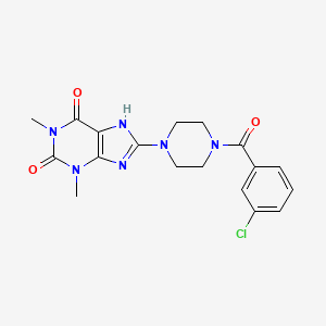 8-{4-[(3-chlorophenyl)carbonyl]piperazin-1-yl}-1,3-dimethyl-3,7-dihydro-1H-purine-2,6-dione