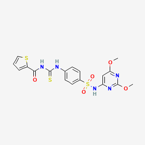 N-[[4-[(2,6-dimethoxypyrimidin-4-yl)sulfamoyl]phenyl]carbamothioyl]thiophene-2-carboxamide