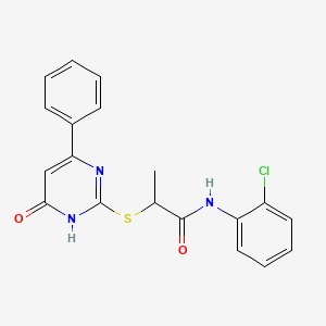 N-(2-chlorophenyl)-2-[(6-oxo-4-phenyl-1,6-dihydropyrimidin-2-yl)sulfanyl]propanamide