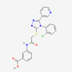 molecular formula C22H16ClN5O3S B10863660 3-[({[4-(2-chlorophenyl)-5-(pyridin-3-yl)-4H-1,2,4-triazol-3-yl]sulfanyl}acetyl)amino]benzoic acid 