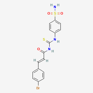 (2E)-3-(4-bromophenyl)-N-[(4-sulfamoylphenyl)carbamothioyl]prop-2-enamide