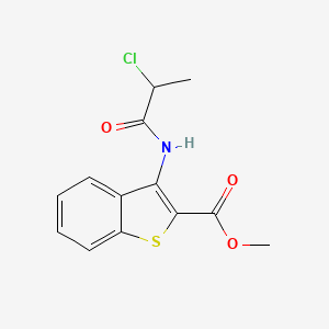 molecular formula C13H12ClNO3S B10863696 Methyl 3-[(2-chloropropanoyl)amino]-1-benzothiophene-2-carboxylate 