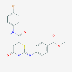 molecular formula C20H18BrN3O4S B10863709 methyl 4-({(2Z)-6-[(4-bromophenyl)carbamoyl]-3-methyl-4-oxo-1,3-thiazinan-2-ylidene}amino)benzoate 