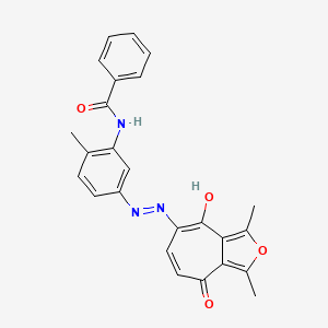 molecular formula C25H21N3O4 B10863744 N-{5-[(E)-(8-hydroxy-1,3-dimethyl-4-oxo-4H-cyclohepta[c]furan-7-yl)diazenyl]-2-methylphenyl}benzamide 