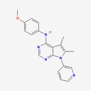 molecular formula C20H19N5O B10863747 N-(4-methoxyphenyl)-5,6-dimethyl-7-(pyridin-3-yl)-7H-pyrrolo[2,3-d]pyrimidin-4-amine 