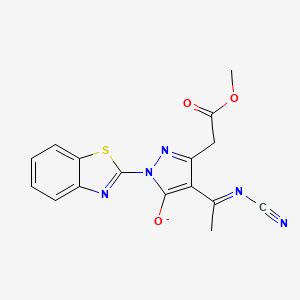 {(1Z)-1-[1-(1,3-benzothiazol-2-yl)-3-(2-methoxy-2-oxoethyl)-5-oxo-1,5-dihydro-4H-pyrazol-4-ylidene]ethyl}(cyano)azanide