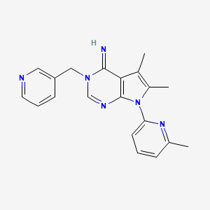 5,6-dimethyl-7-(6-methylpyridin-2-yl)-3-(pyridin-3-ylmethyl)-3,7-dihydro-4H-pyrrolo[2,3-d]pyrimidin-4-imine