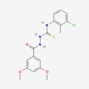 N-(3-chloro-2-methylphenyl)-2-[(3,5-dimethoxyphenyl)carbonyl]hydrazinecarbothioamide