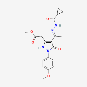 methyl [(4Z)-4-{1-[2-(cyclopropylcarbonyl)hydrazinyl]ethylidene}-1-(4-methoxyphenyl)-5-oxo-4,5-dihydro-1H-pyrazol-3-yl]acetate