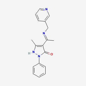 (4Z)-5-methyl-2-phenyl-4-{1-[(pyridin-3-ylmethyl)amino]ethylidene}-2,4-dihydro-3H-pyrazol-3-one