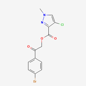 molecular formula C13H10BrClN2O3 B10863836 2-(4-bromophenyl)-2-oxoethyl 4-chloro-1-methyl-1H-pyrazole-3-carboxylate 