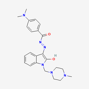 4-(dimethylamino)-N'-{(3Z)-1-[(4-methylpiperazin-1-yl)methyl]-2-oxo-1,2-dihydro-3H-indol-3-ylidene}benzohydrazide