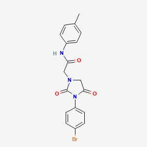 2-[3-(4-bromophenyl)-2,4-dioxoimidazolidin-1-yl]-N-(4-methylphenyl)acetamide