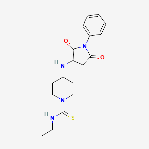 4-[(2,5-dioxo-1-phenylpyrrolidin-3-yl)amino]-N-ethylpiperidine-1-carbothioamide