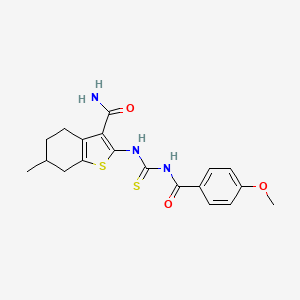 2-({[(4-Methoxyphenyl)carbonyl]carbamothioyl}amino)-6-methyl-4,5,6,7-tetrahydro-1-benzothiophene-3-carboxamide